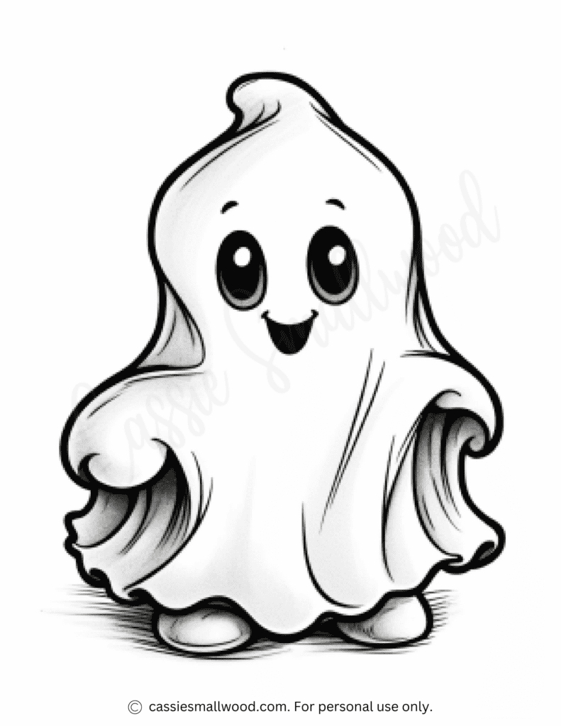 The Cutest Ghost Coloring Pages - Cassie Smallwood throughout Printable Cute Ghost