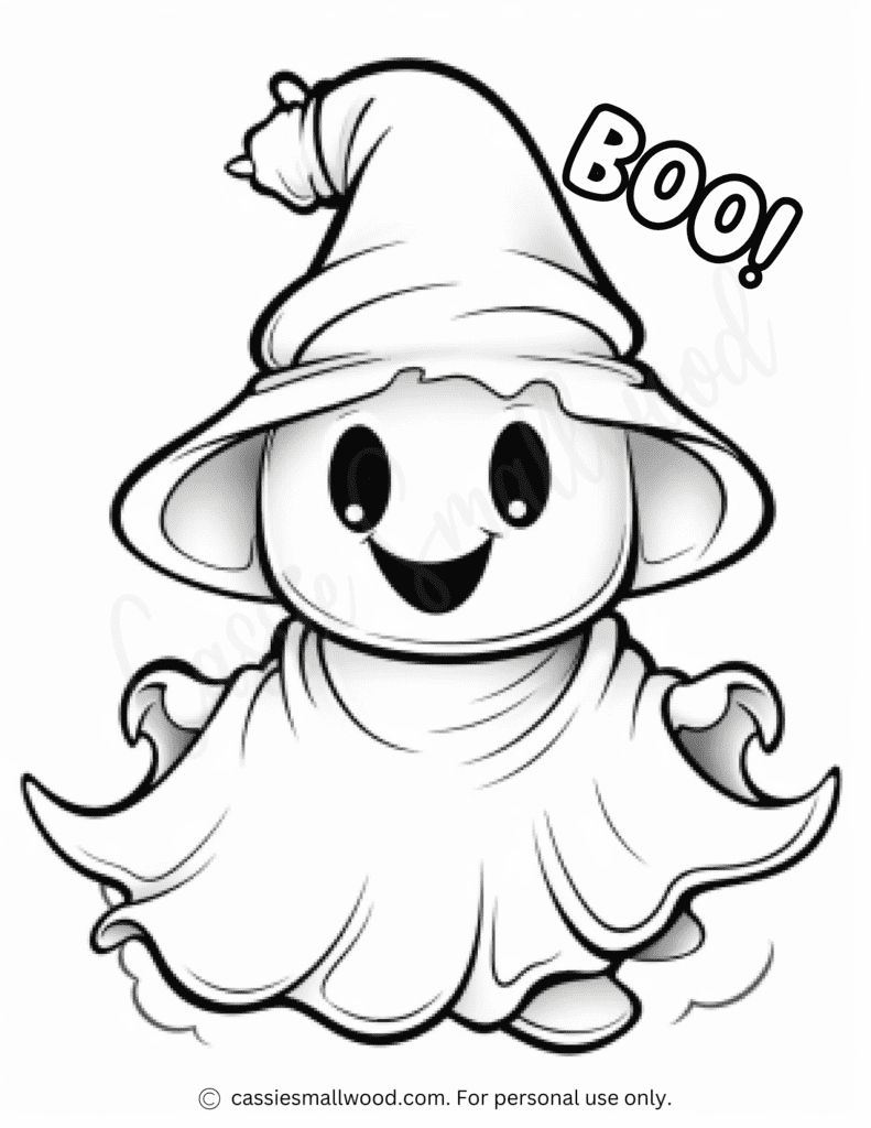 The Cutest Ghost Coloring Pages - Cassie Smallwood with Friendly Ghost Printable