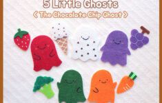 The Five Little Ghosts Felt Story / The Chocolate Chip Ghost with Chocolate Chip Ghost Story Printable