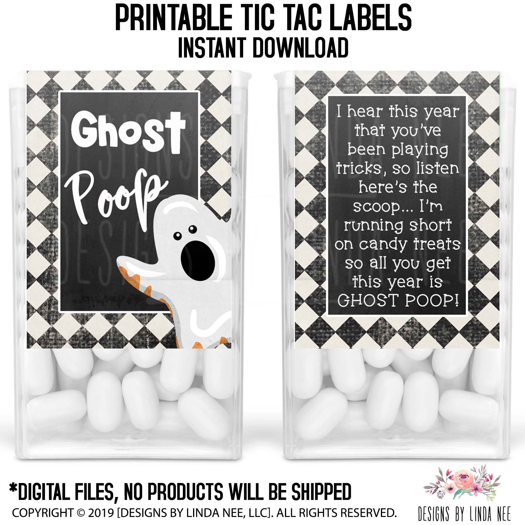 Tic Tac Ghost Poop, Druckbare Halloween Etiketten, Diy Halloween, Halloween Ausdrucke, Tic Tac Etiketten, Instant Download, Lustiger Geisterkacke Gag in Halloween Ghost Poop Printable