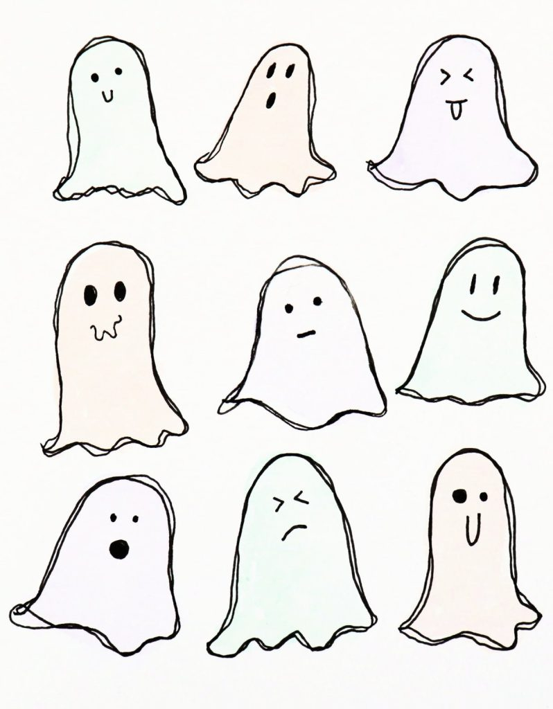 Watercolor Ghost Art With Markers - Amy Latta Creations with regard to Cartoon Ghost Printable