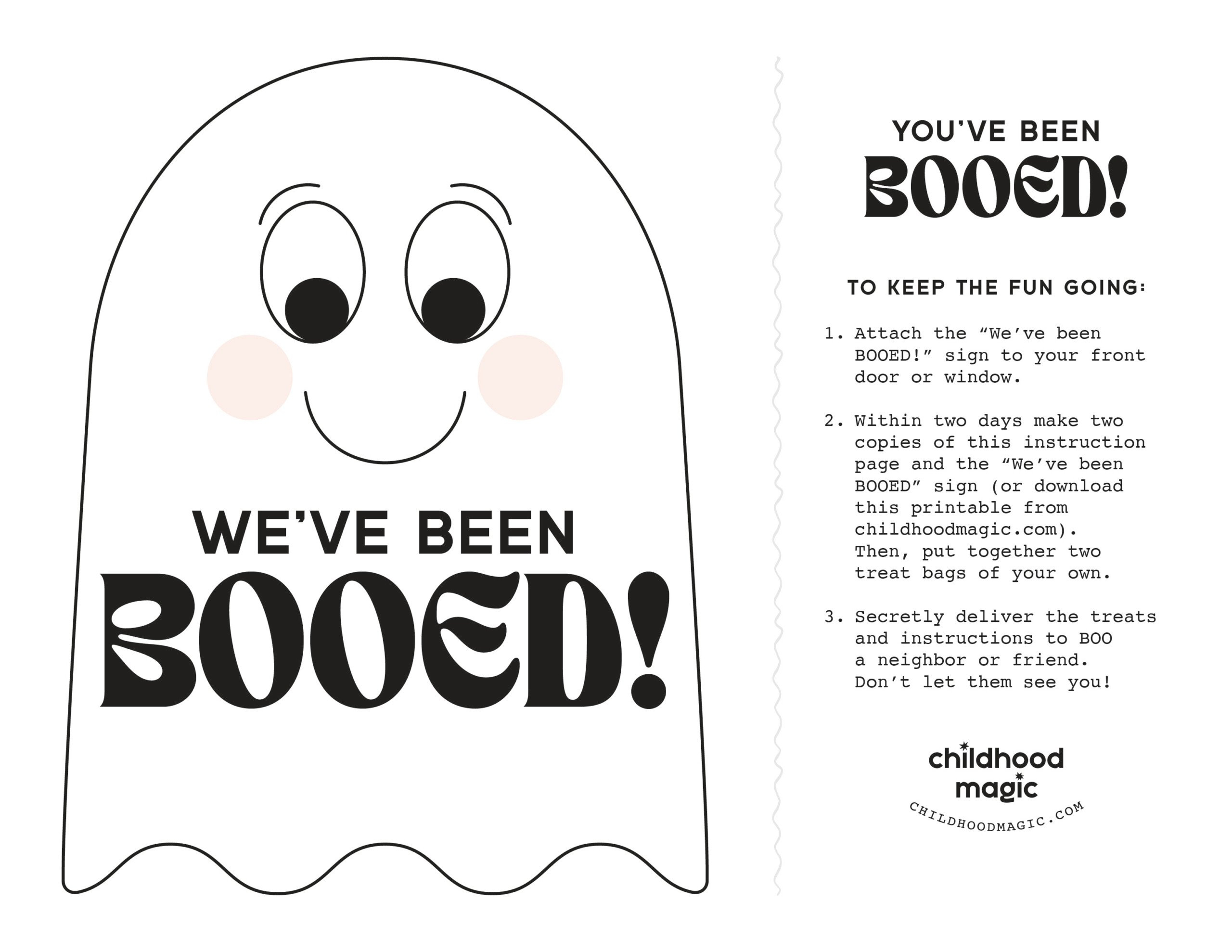 You&amp;#039;Ve Been Booed! (Free Printable) - Childhood Magic intended for You&amp;amp;#039;ve Been Booed Ghost Printable