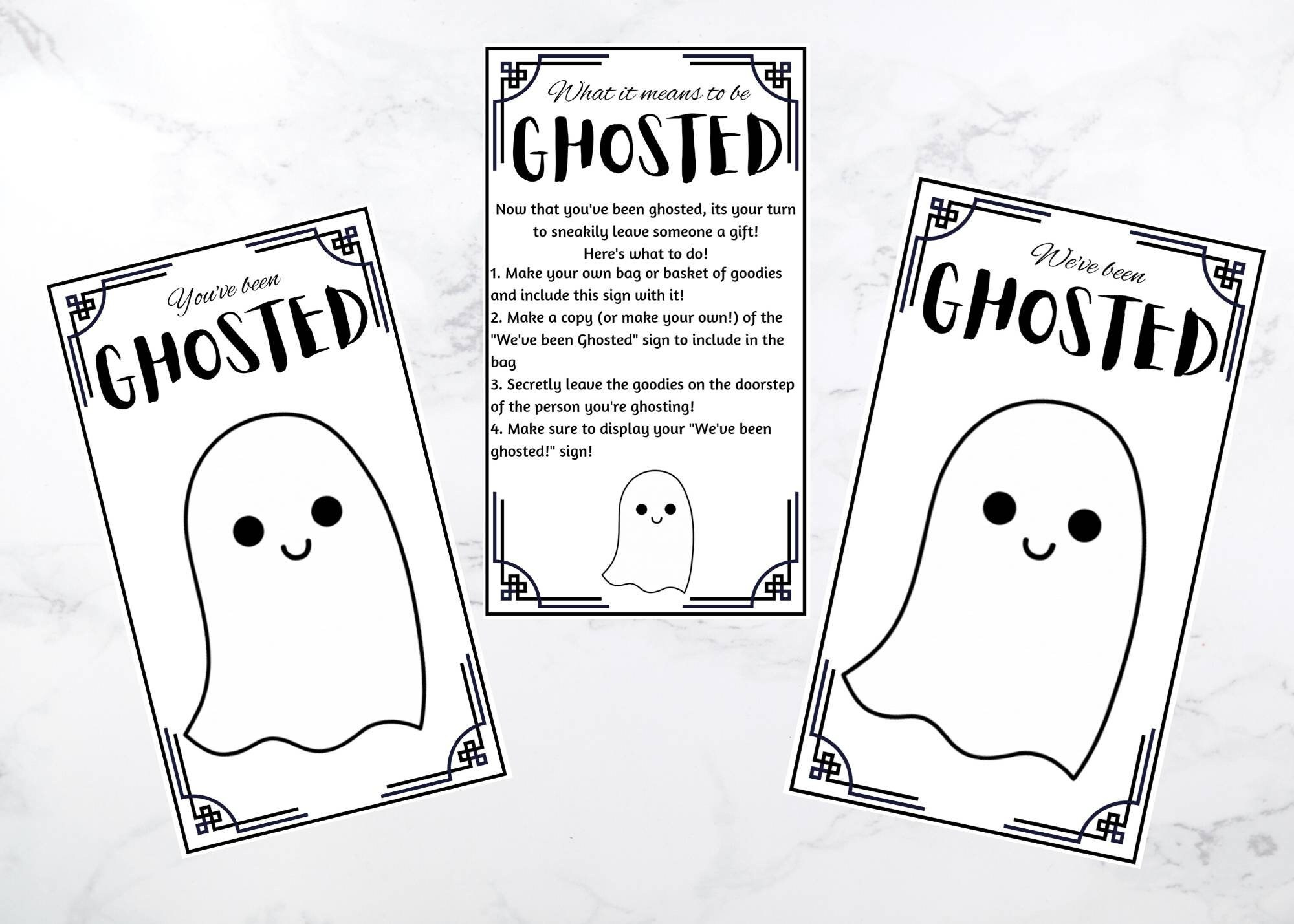 You&amp;#039;Ve Been Ghosted Printable Set Halloween Trick Digital Download throughout You&amp;#039;Ve Been Ghosted Printable