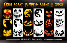 10 Free Scary Pumpkin Carving Stencils, Ideas &amp; Pdf Templates 2025 intended for Scary Pumpkin Stencils Printable 2025
