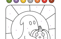 10 Halloween Colornumber Printable Worksheets Free inside Free Printable Pumpkin Color By Number