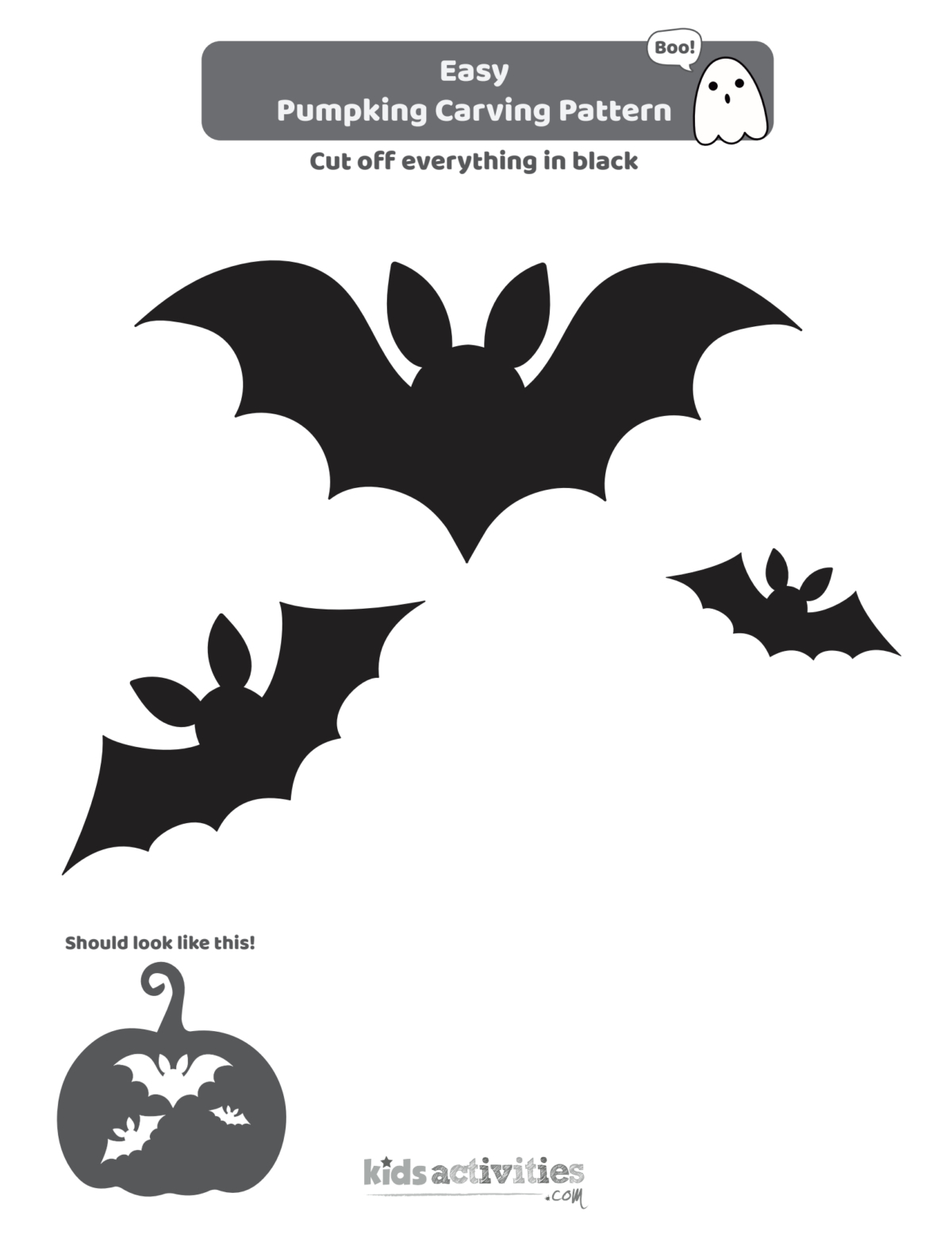 12 Free Pumpkin Stencils For Halloween -Kids Activities Blog throughout Pumpkin Carving Stencils Printable Bat