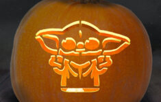 13 Free Baby Yoda Pumpkin Stencils For A Star Wars Halloween with Printable Grogu Pumpkin Stencil