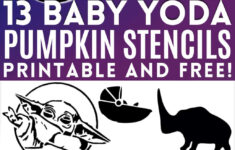 13 Free Baby Yoda Pumpkin Stencils For A Star Wars Halloween with regard to Yoda Pumpkin Stencil Printable