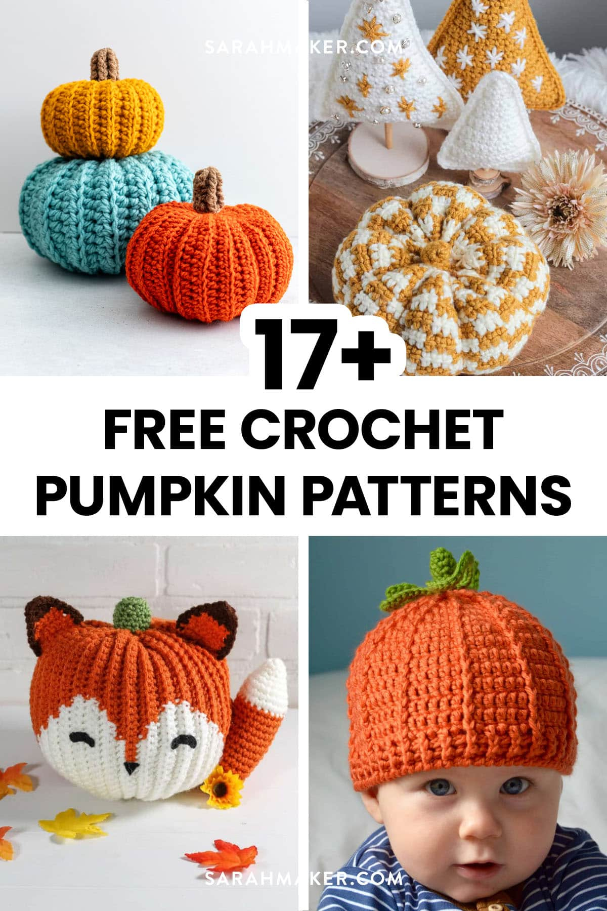 17 Free Crochet Pumpkin Patterns For Cozy Fall Decor - Sarah Maker pertaining to Crochet Pumpkin Pattern Printable