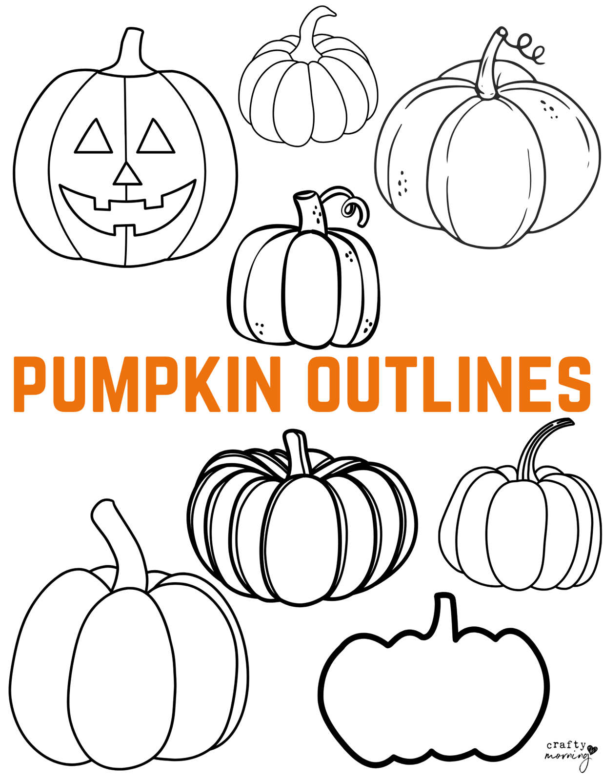 20 Free Pumpkin Outline Printables - Crafty Morning intended for Free Printable Halloween Pumpkin Pictures