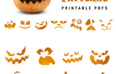20 Printable Jack-O-Lantern Pumpkin Carving Patterns For Halloween in Jack O Lantern Pumpkin Printable