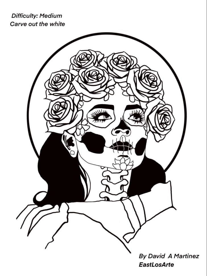 Printable Dia De Los Muertos Pumpkin Carving Stencil