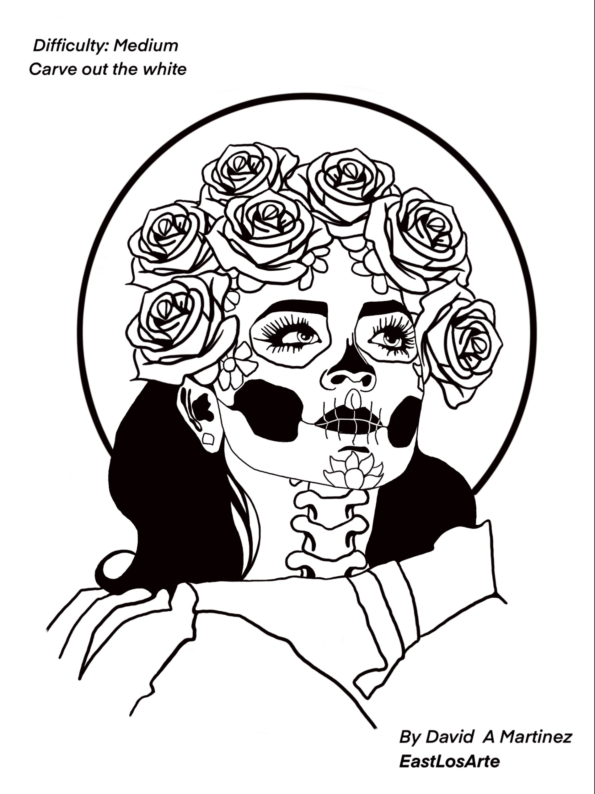 2024 Pumpkin Stencils | Dremel in Printable Dia De Los Muertos Pumpkin Carving Stencil