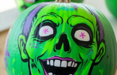 22 Scary Painted Pumpkin Ideas For Eerie, Spine-Chilling Decor for Pumpkin Painting Ideas Zombie