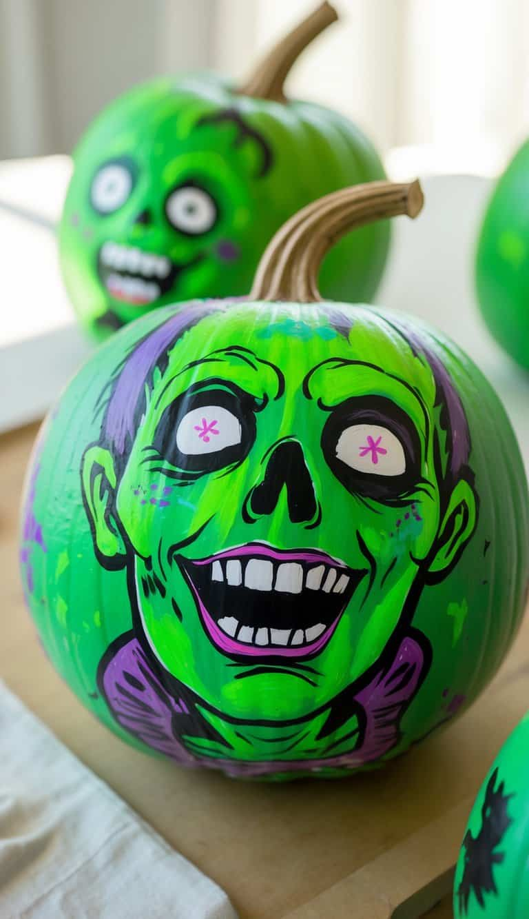 22 Scary Painted Pumpkin Ideas For Eerie, Spine-Chilling Decor for Pumpkin Painting Ideas Zombie