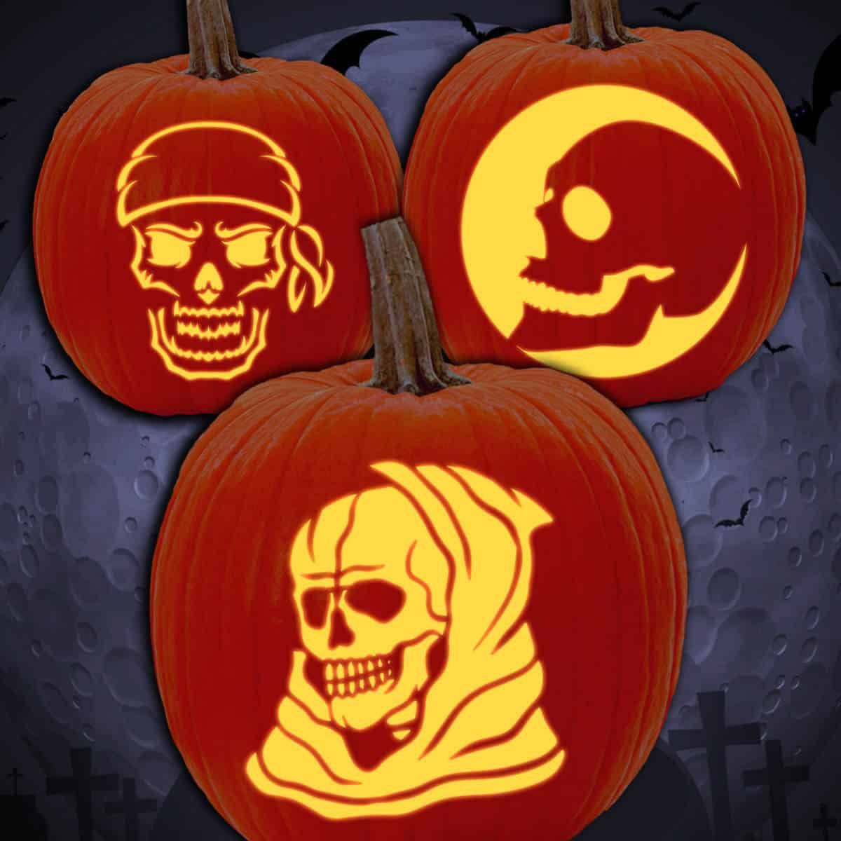 30 Free Skull Pumpkin Carving Patterns & Stencils - Artsy Pretty in Slappy Pumpkin Stencil Printable