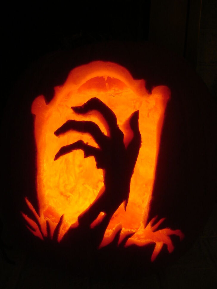 Pumpkin Carving Zombie Hand Pumpkin Carving Zombie Hand