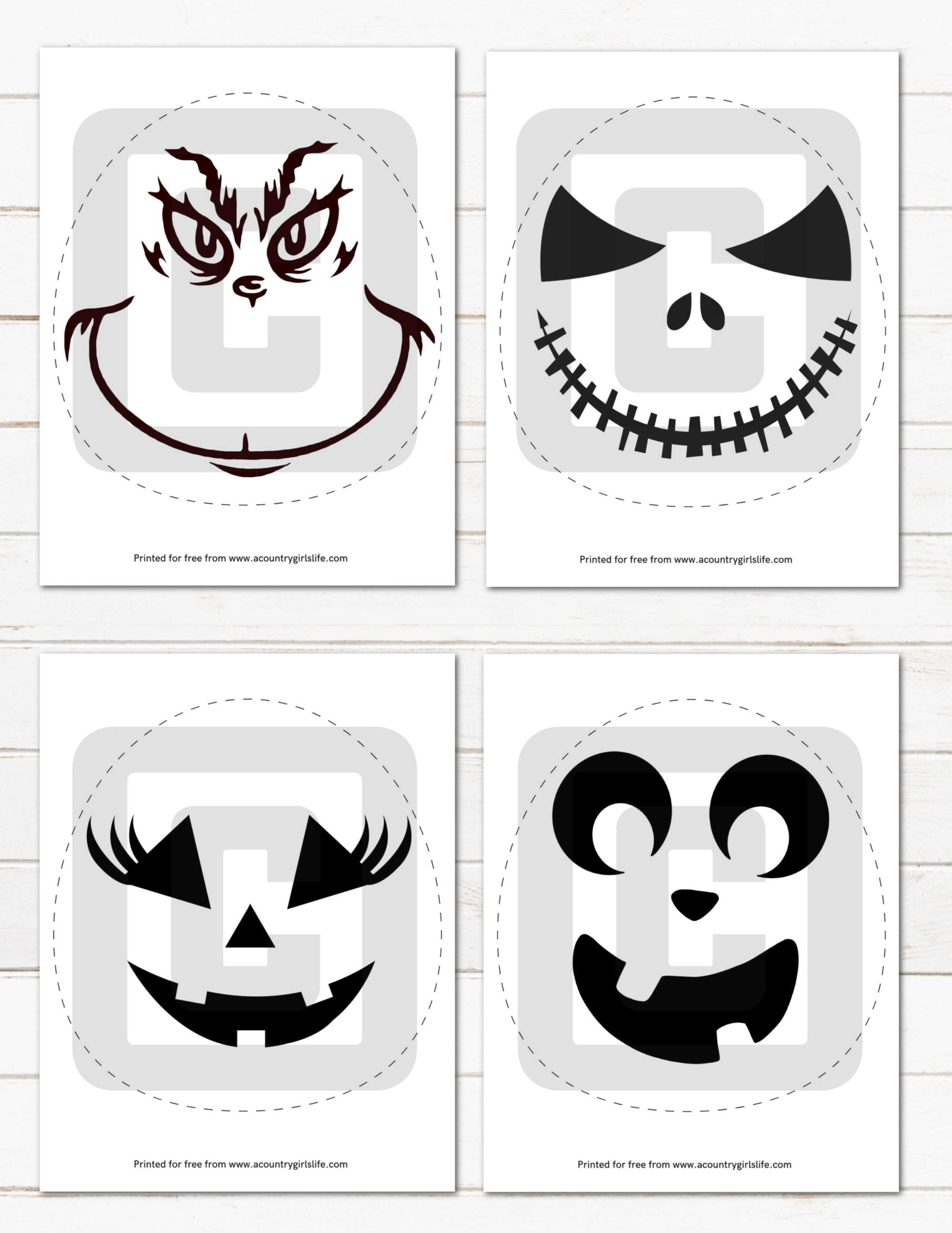 31+ Easy Free Printable Pumpkin Carving Stencils! - A Country intended for Printable Pictures For Pumpkin Carving