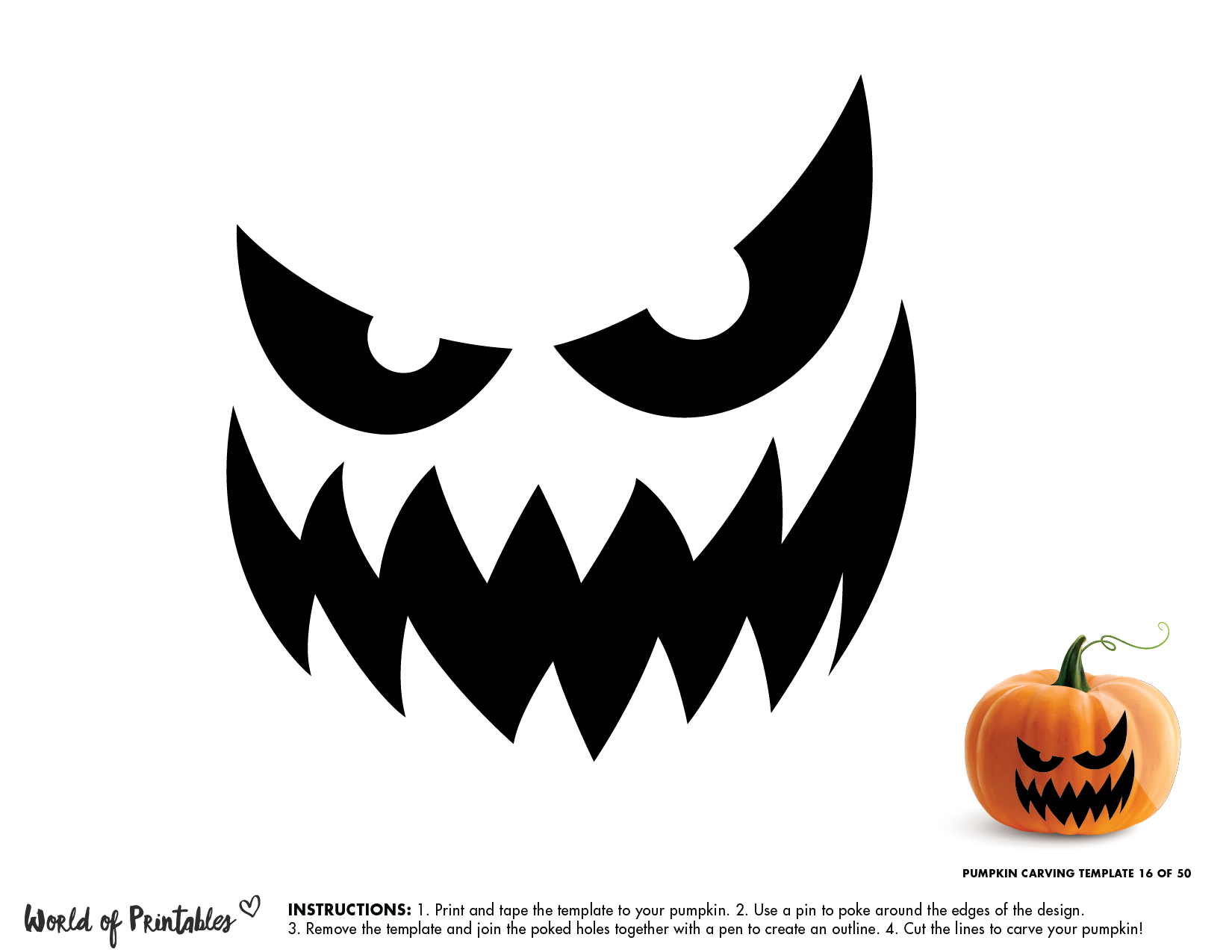 50 Easy Pumpkin Carving Stencils + The Ultimate Guide To Pumpkin with Scary Pumpkin Printable Stencils