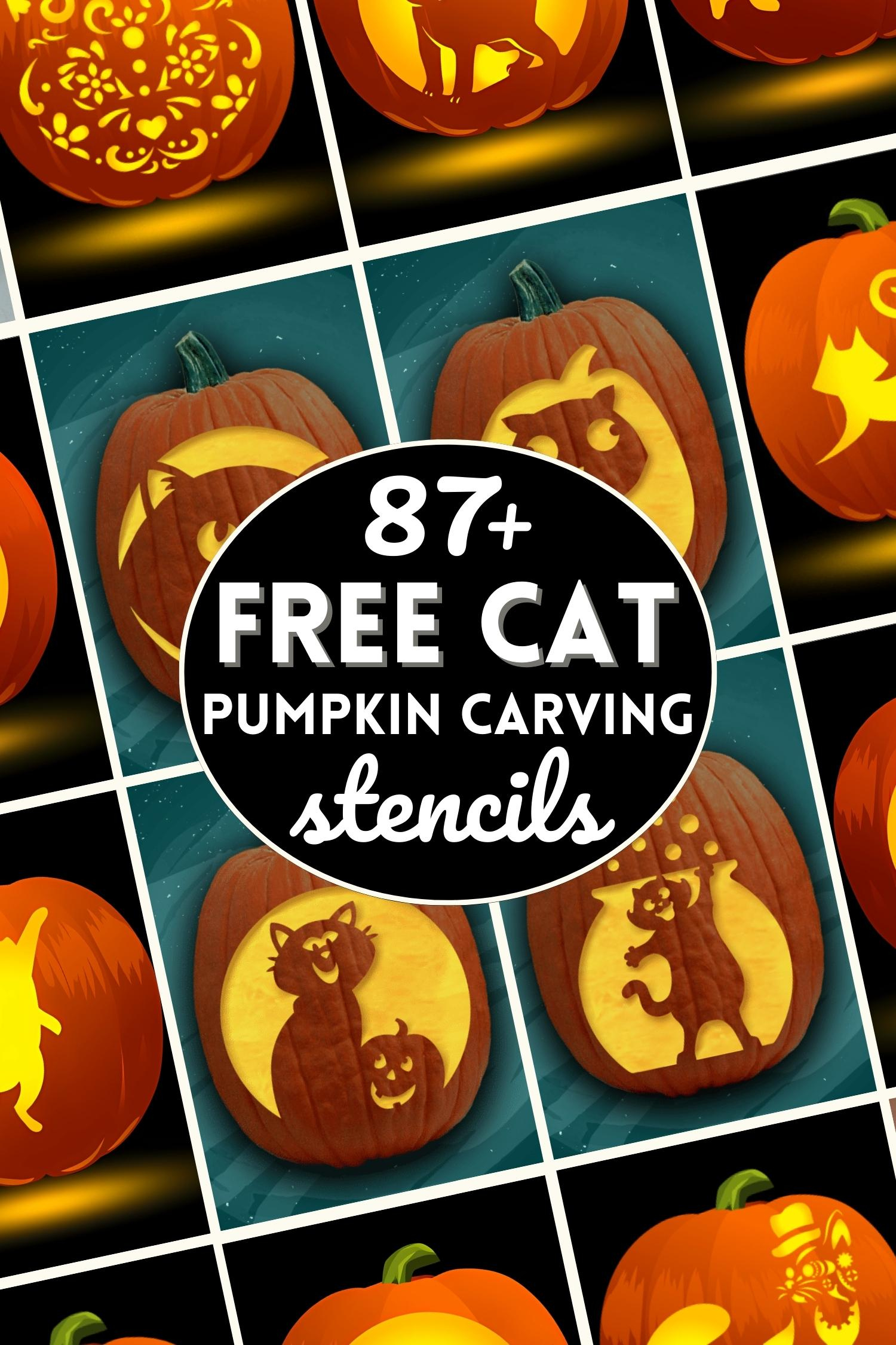 87 Free Cat Pumpkin Carving Stencils - The Ultimate List! for Cat Printable Pumpkin Carving Pattern