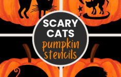 87 Free Cat Pumpkin Carving Stencils - The Ultimate List! in Printable Witch Cat Pumpkin Stencil
