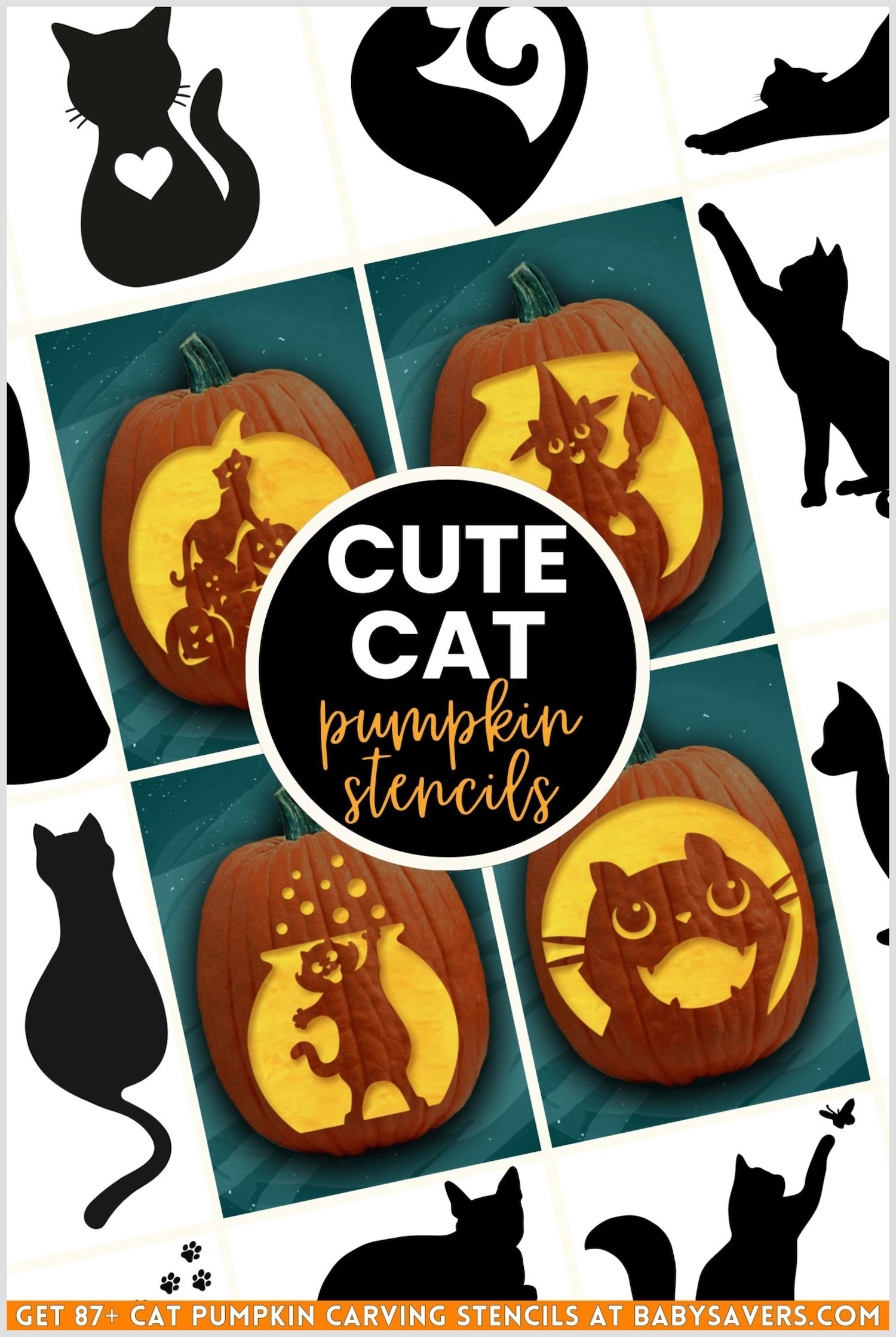 87 Free Cat Pumpkin Carving Stencils - The Ultimate List! throughout Printable Witch Cat Pumpkin Stencil