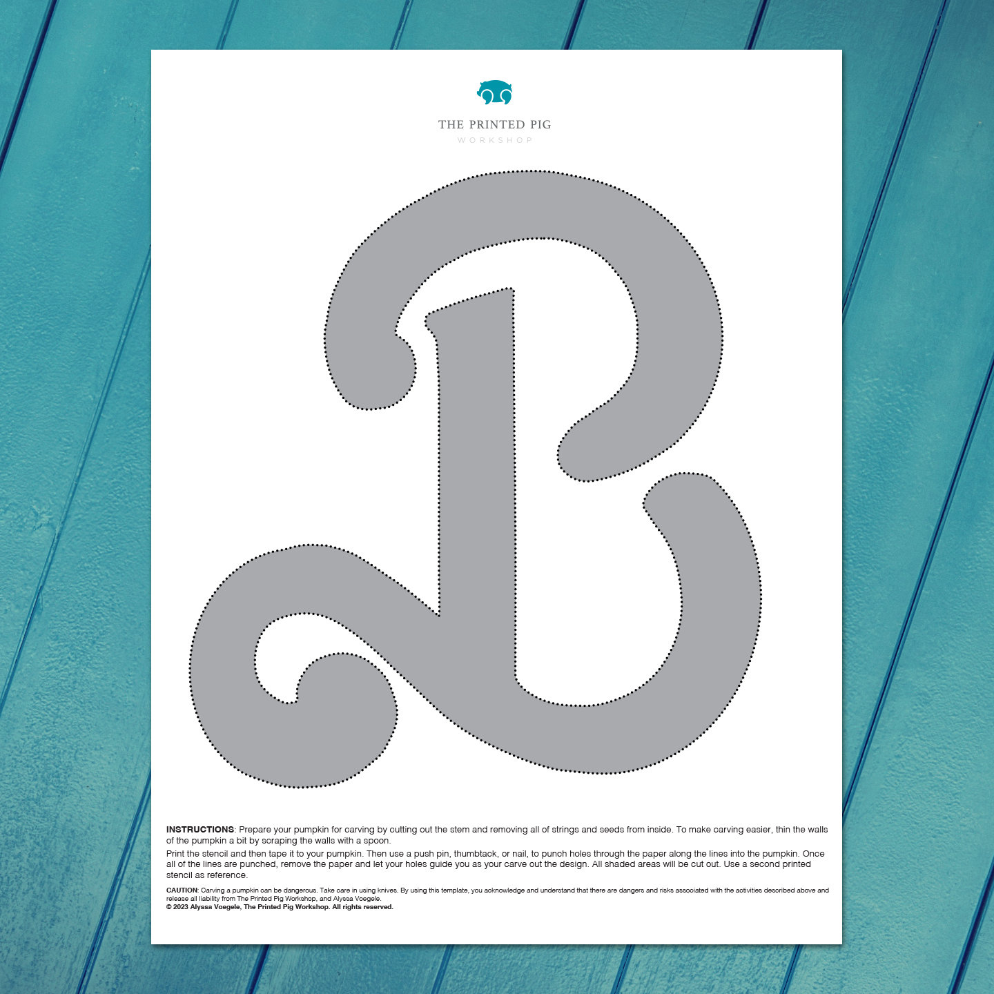 Barbie B Pumpkin Carving Pattern Stencil (Printable Pdf) - Etsy Canada with Barbie Pumpkin Stencil Printable