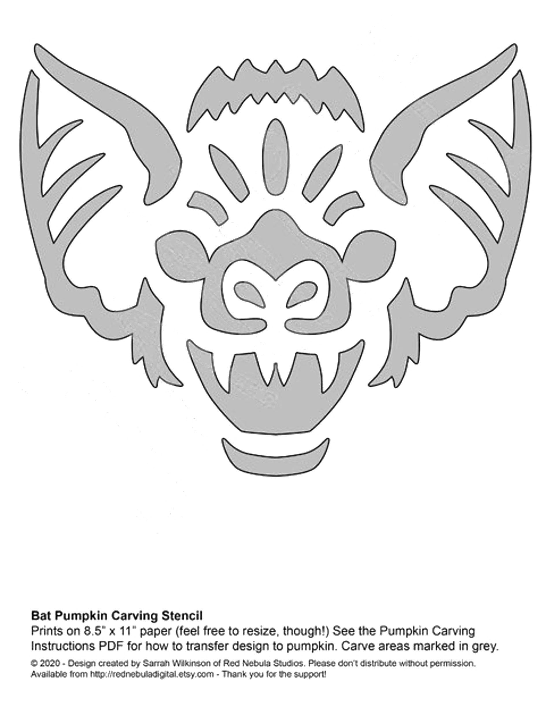 Bat (Free Pumpkin Stencil - Pumpkin Pattern - Pumpkin Template within Printable Pumpkin Stencil Bat