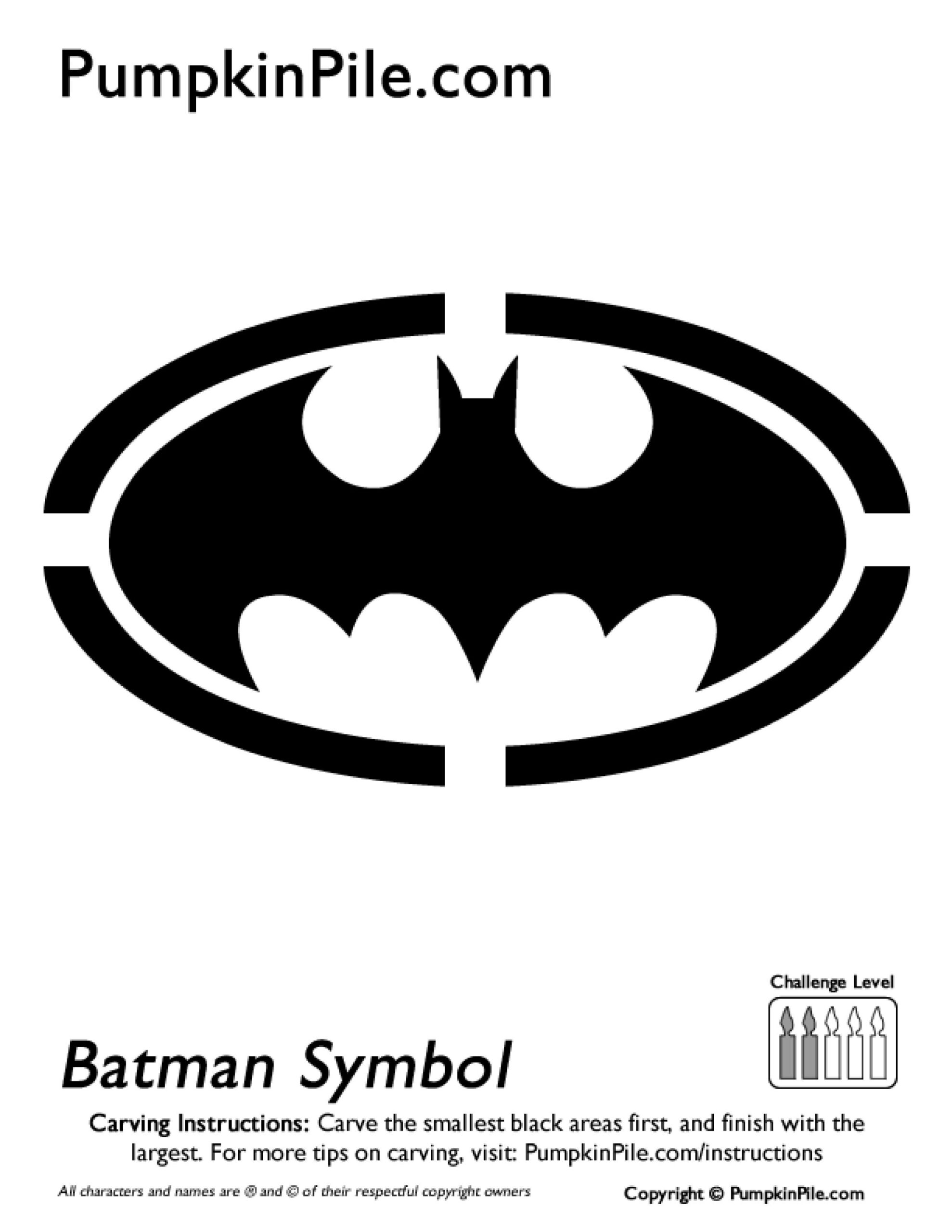 Batman (Free Pumpkin Stencil - Pumpkin Pattern - Pumpkin Template for Batman Pumpkin Stencil Free Printable