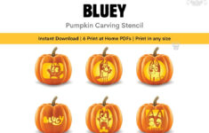 Bluey Pumpkin Carving Stencil Template Halloween Jack O Lantern within Bluey Pumpkin Template Printable