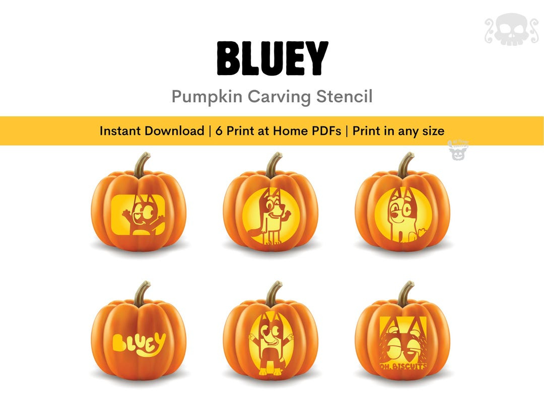 Bluey Pumpkin Carving Stencil Template Halloween Jack O Lantern within Bluey Pumpkin Template Printable