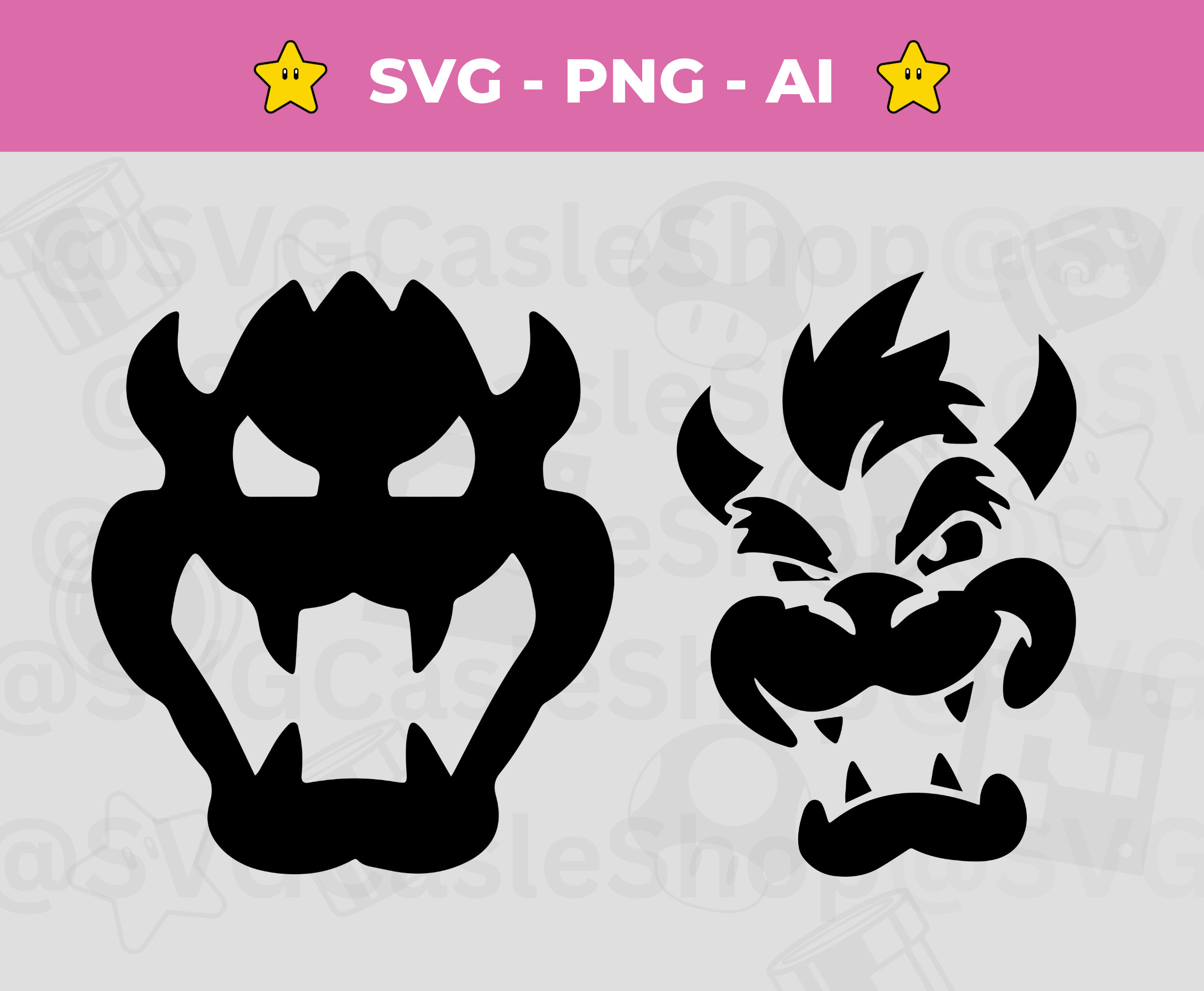 Bowser Stencil - Etsy for Printable Bowser Pumpkin Stencil