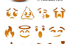 Buy Emoji Pumpkin Carving Printable Stencil Online In India - Etsy with Poop Emoji Pumpkin Stencil Printable