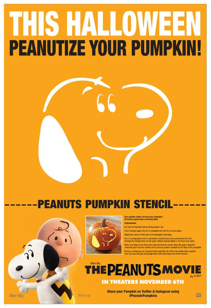 Carve A Snoopy Pumpkin - The Peanuts Movie with Snoopy Pumpkin Carving Printable