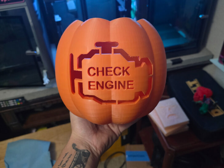 Printable Check Engine Light Pumpkin Stencil