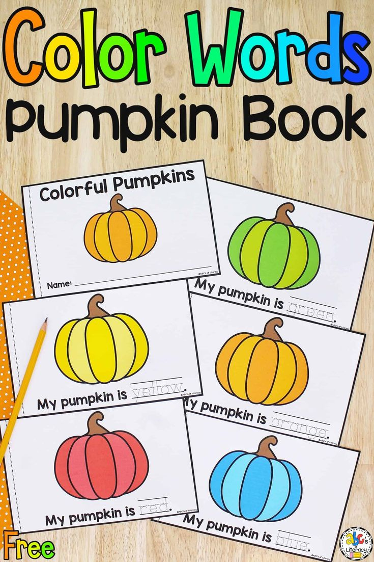 Color Words Pumpkin Book: Free Printable Book For Kids inside Free Pumpkin Book Printables