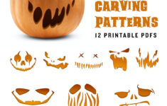 Creepy Pumpkin Carving Patterns | Scary Jack-O-Lantern Printable Templates  For Your Halloween Decor - Etsy intended for Scary Pumpkin Printable Stencils