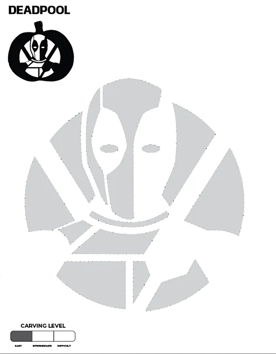Deadpool (Free Pumpkin Stencil - Pumpkin Pattern - Pumpkin for Printable Deadpool Pumpkin Stencil