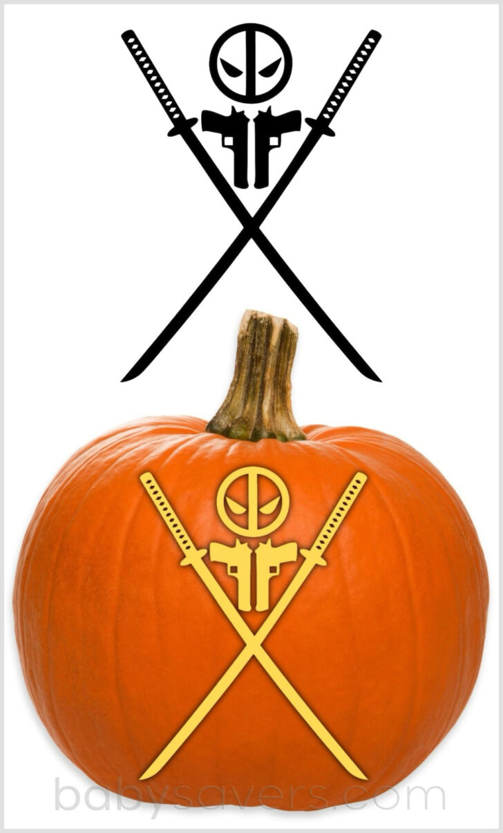 Printable Deadpool Pumpkin Stencil