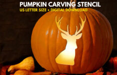 Deer Buck Pumpkin Carving Stencil Printable | Halloween Pumpkin regarding Printable Deer Pumpkin Stencil