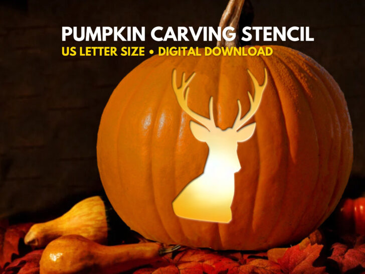 Printable Deer Pumpkin Stencil