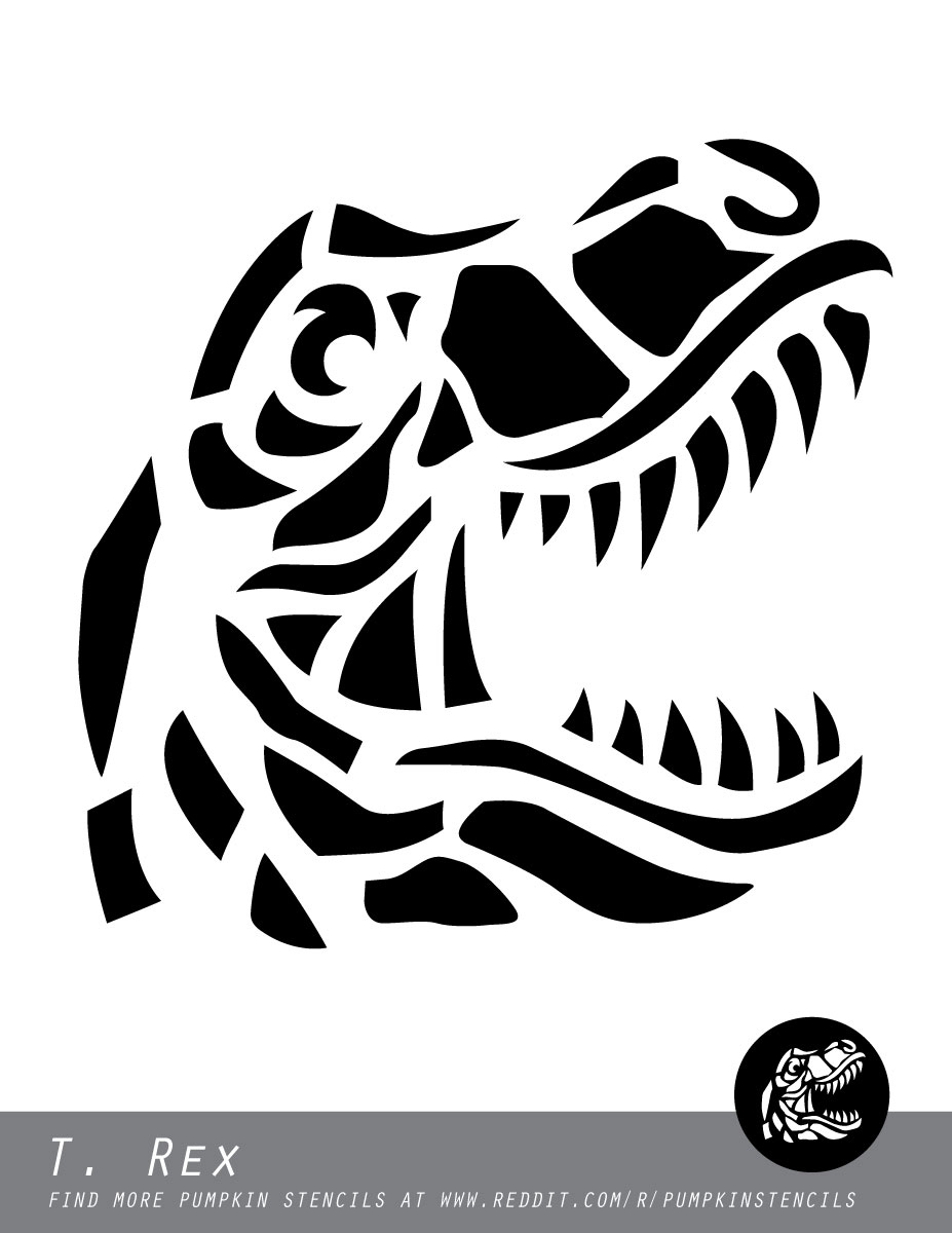 Dinosaur: T Rex (Free Pumpkin Stencil - Pumpkin Pattern - Pumpkin regarding Dinosaur Pumpkin Template Printable