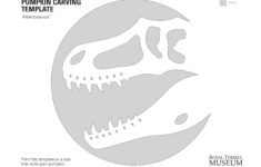 Dinosaur T-Rex Skeleton (Free Pumpkin Stencil - Pumpkin Pattern with Easy Dinosaur Pumpkin Stencil Printable
