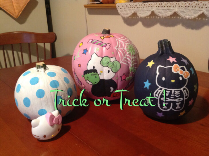 Zombie Hello Kitty Pumpkin Painting