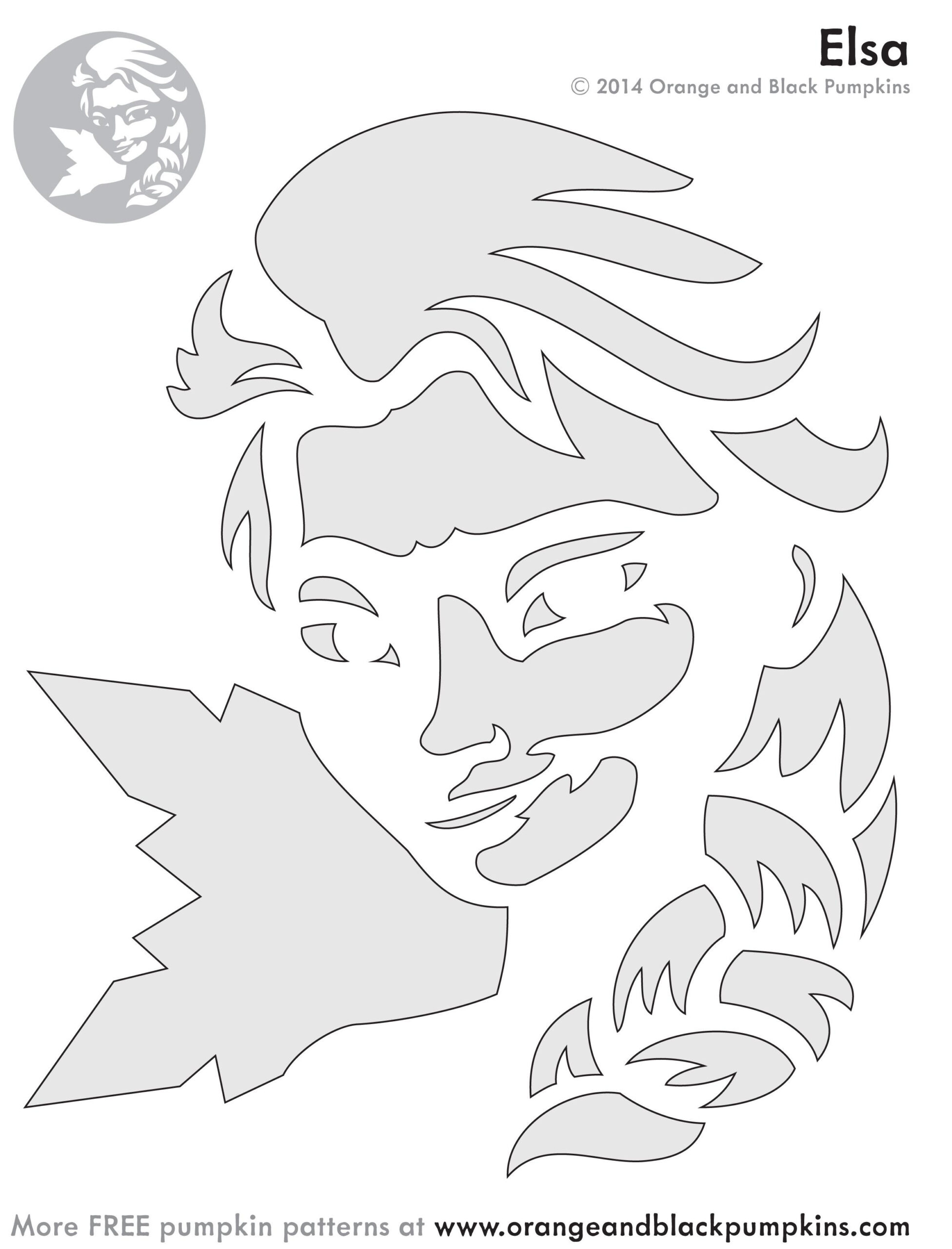 Disney: Frozen: Elsa (Free Pumpkin Stencil - Pumpkin Pattern for Elsa Pumpkin Stencils Free Printable