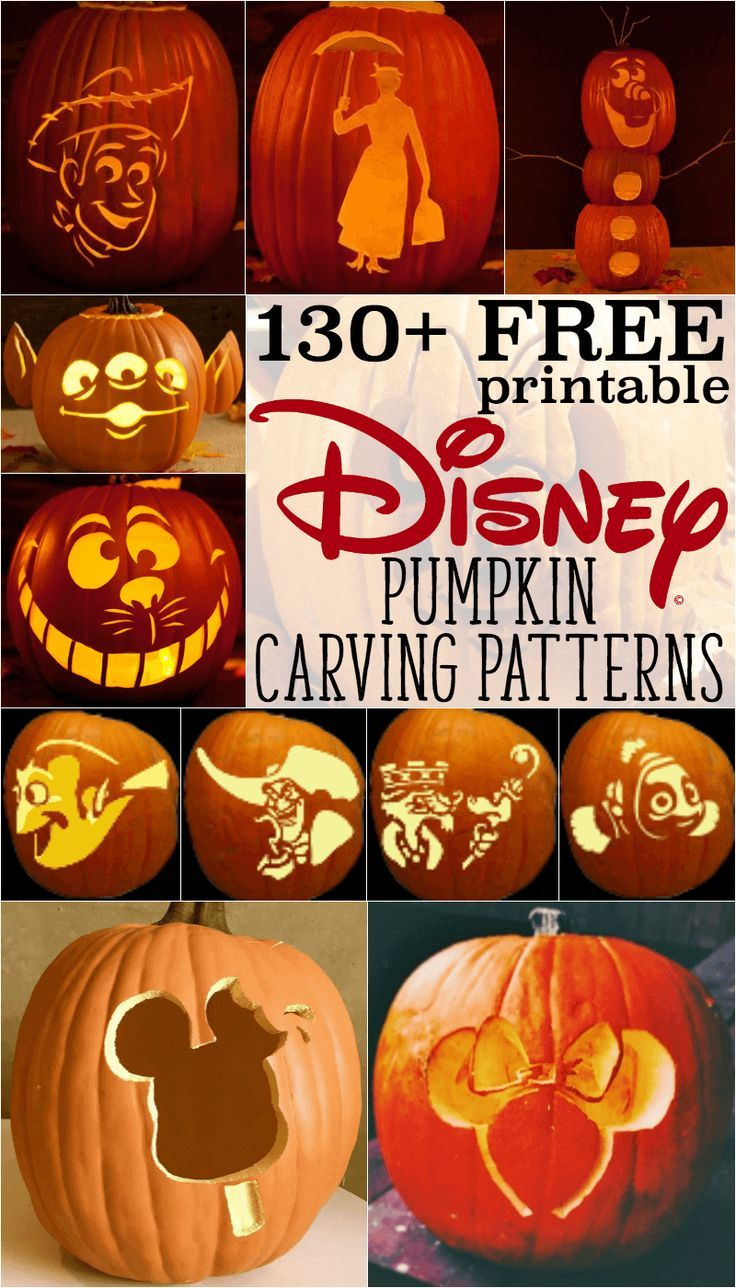 Disney Pumpkin Stencils: Over 130 Printable Pumpkin Patterns For for Cute Pumpkin Carving Patterns Printable