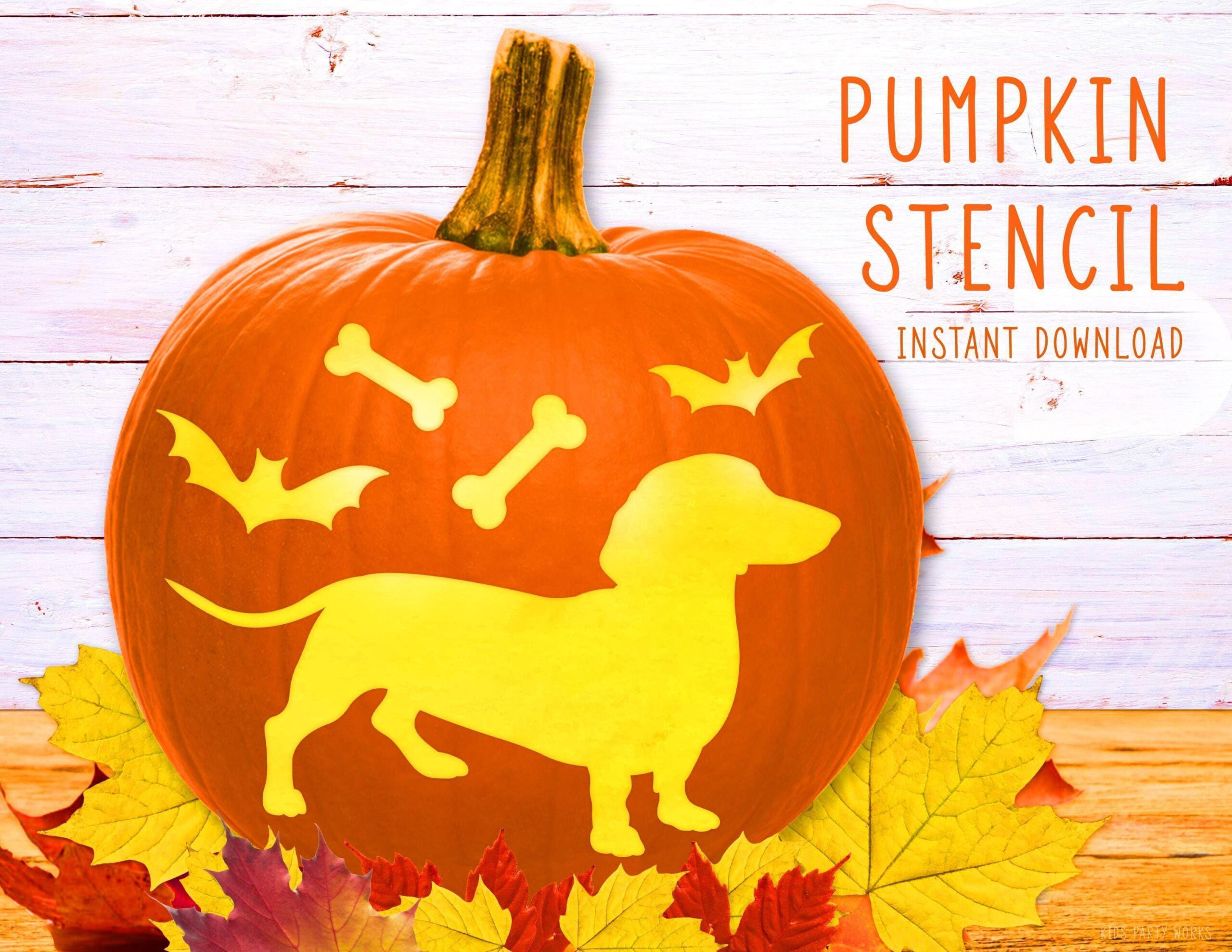 Dog Pumpkin Stencil, Dachshund Printable Stencil, Jack O&amp;#039; Lantern for Free Printable Dachshund Pumpkin Stencil