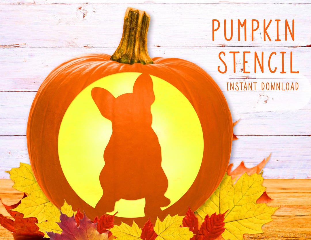 Dog Pumpkin Stencil, French Bulldog Printable Stencil, Jack O throughout Frenchie Pumpkin Stencil Printable