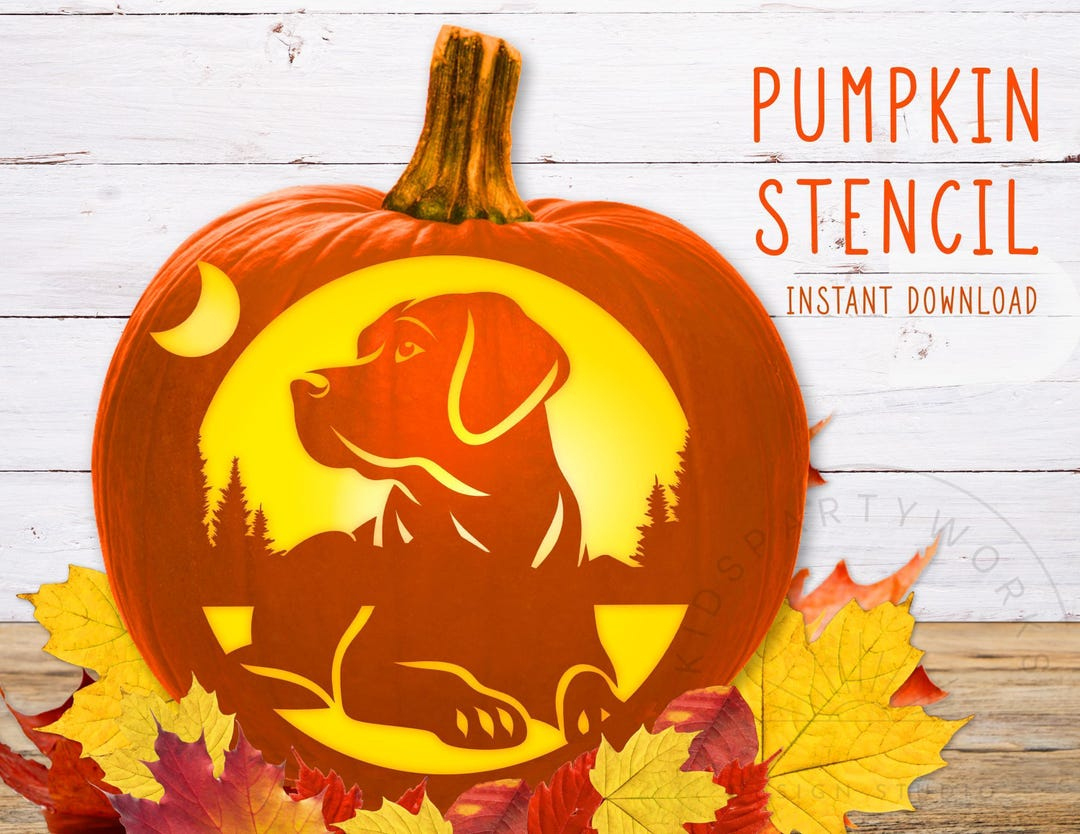 Dog Pumpkin Stencil, Labrador Retriever Printable, Jack O' Lantern within Labrador Pumpkin Stencil Printable