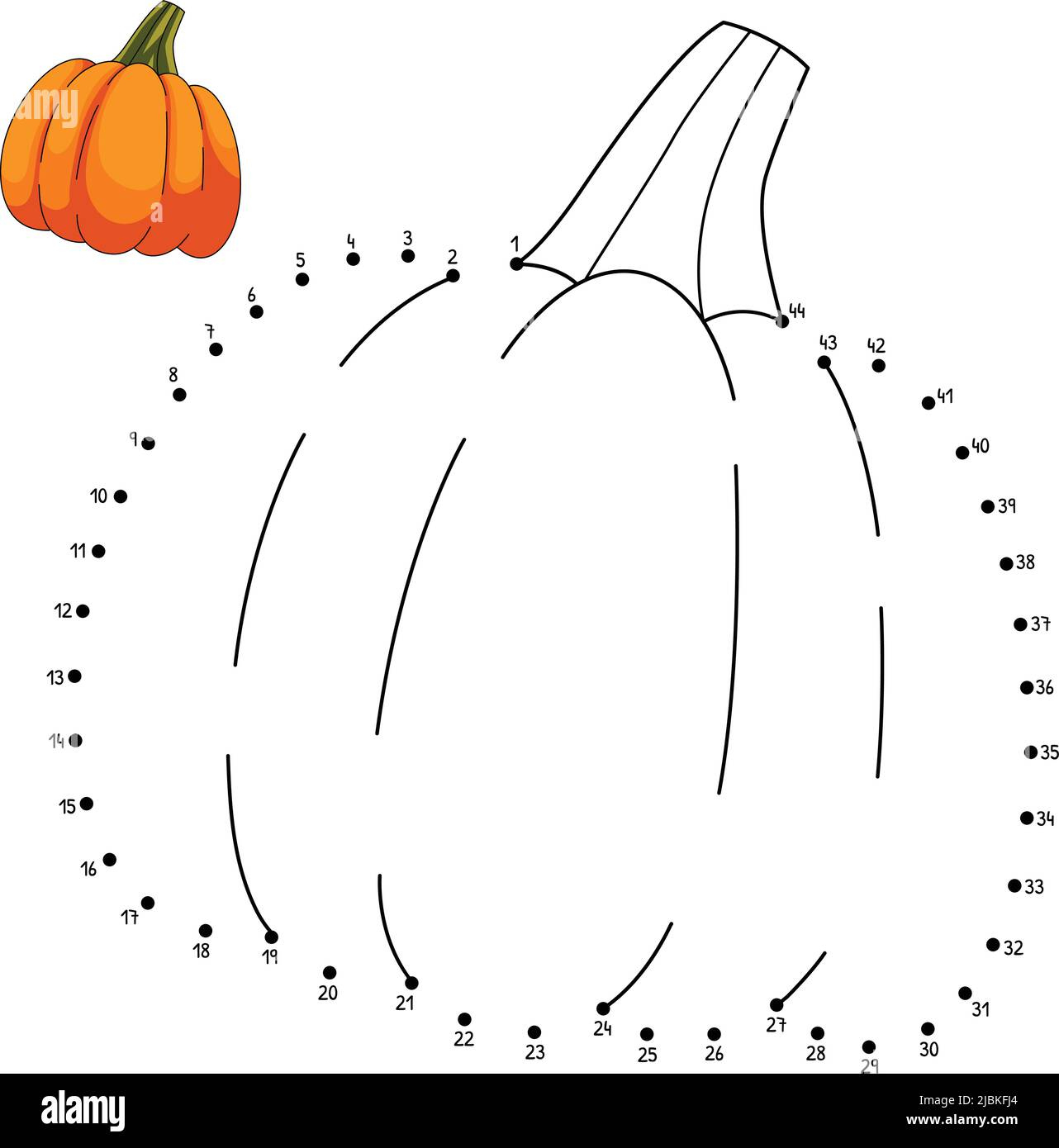 Dot To Dot Thanksgiving Pumpkin Coloring Pages Stock Vector Image intended for Pumpkin Connect The Dots Printable